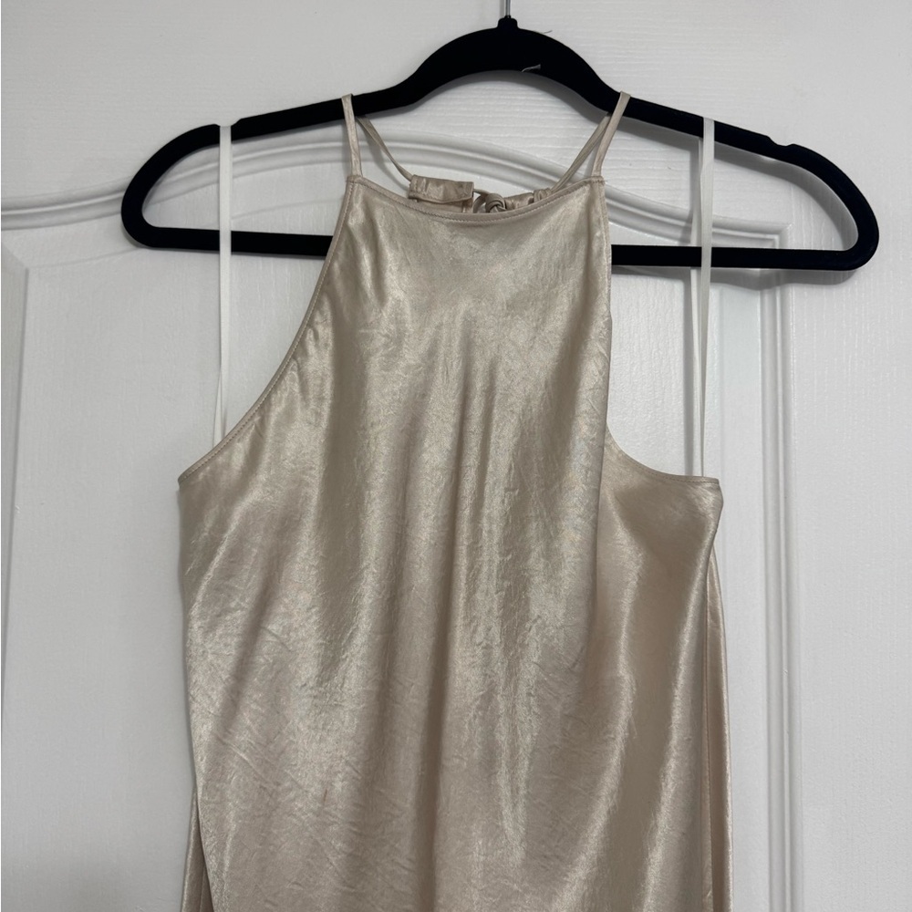 BABATON Satin Cream Backless Dress - Picture 3 of 7